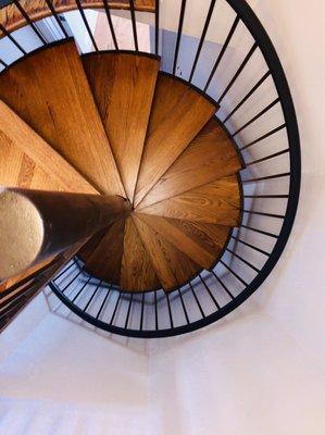 Beautiful spiral stair by Colonial Ironworks