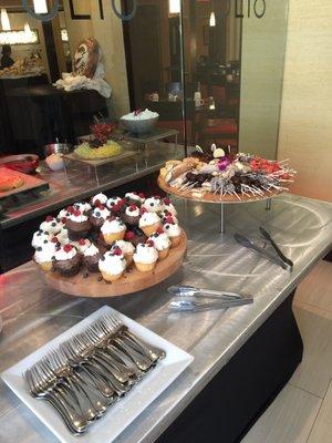 Dessert table just outside of restaurant  did not like that