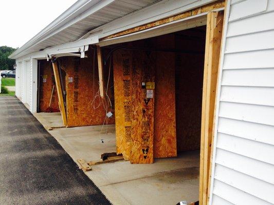 Insurance Repairs to Apartment garages.