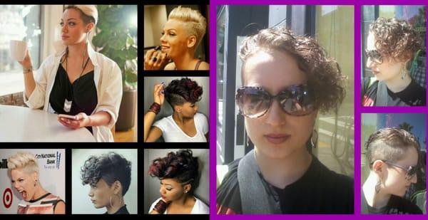 The collage I brought with me, and the cut I got - Nickolas is so talented! I can also slick it back into a mohawk (just what I wanted!) :D