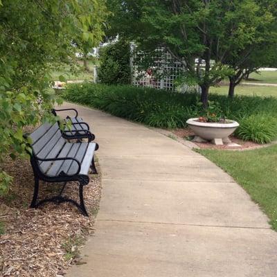 One of the cute bench areas on the path