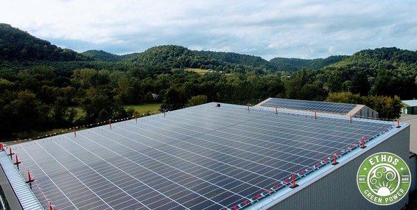 Commercial standing seam and roof penetration solar install - Ethos Green Power