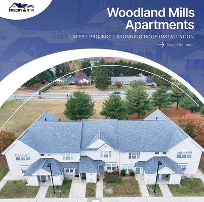 Lates project Apartment complex- Woodland Mils, roof installation by Freddy and Son!