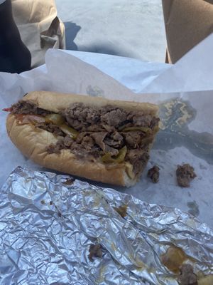 Half a cheese steak