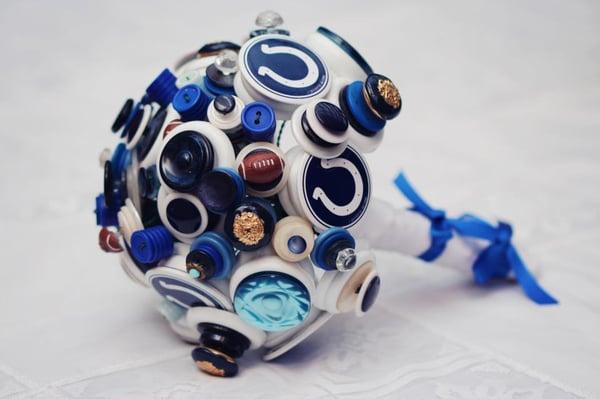 Colts button bouquet