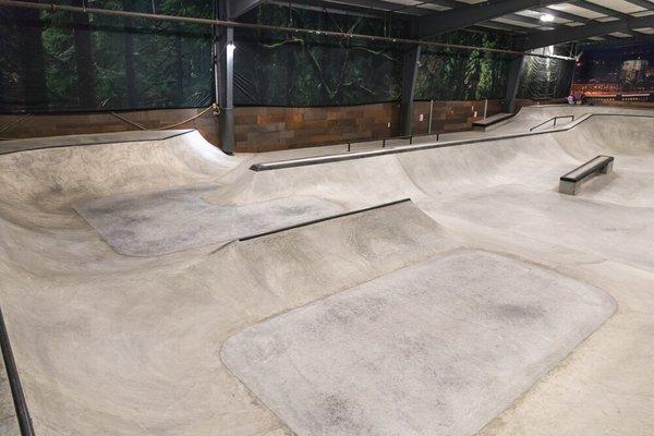 Inside our massive indoor skatepark, BOB.