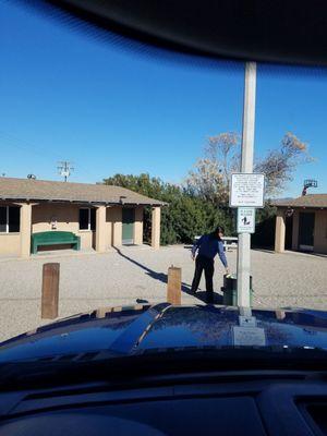 Manager guy who is very helpful picking up trash