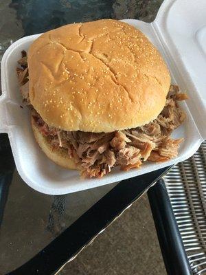 Smoked pork sandwich