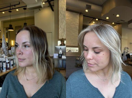 Icy Blonde Bob by Bridget @Hairby_bridget