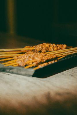 Beef and lamb skewers were so tasty! I also really enjoy the yellow throat skewers