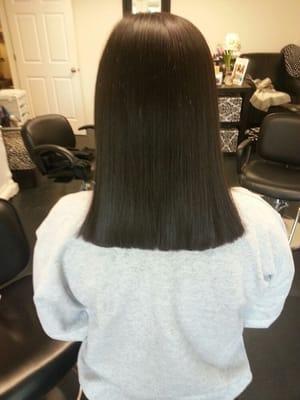 After... Off with the old... In with the new (we donated her hair to Locks of love)