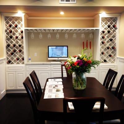 A custom Built-in wine rack in the formal dining room. From one of many Mar Vista homes for sale.  We can help you buy or sell a home today!