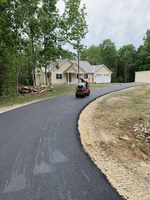 Driveway being rolled