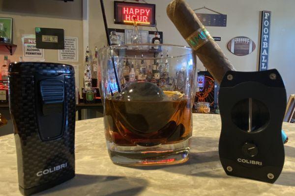 Classic Old Fashion with a Tosi-OA-Tunya  (The Smoke That Thunders) can only be found at Goldie's Cigar Lounge!