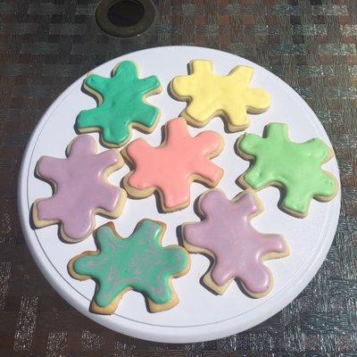 Autism Awareness cookies with a spring twist!