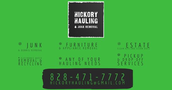 We're here for all of you hauling and junk removal needs!