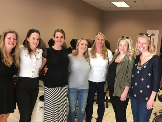 Pam's baby show at the Palm Nail.(04/17/16) from left Liz, Lisa,Pam, Courtney,Judy, Jamie and Megan. Thank you