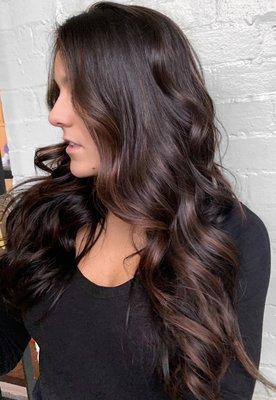 Brunette balayage.