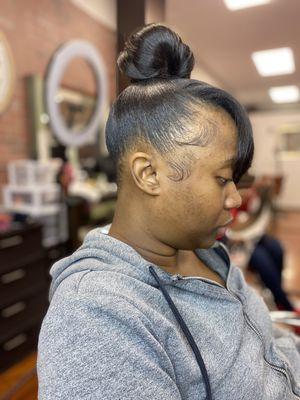 Sleek high bun