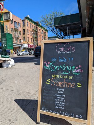 Gigi's sign on the nearest street corner.  A lot of people still don't know about this wonderful place.