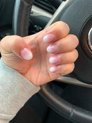 Ombré French dip nails!