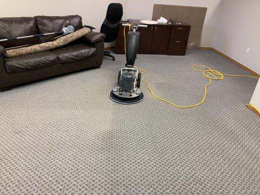 Cleaning commercial carpet in Rogers Arkansas.