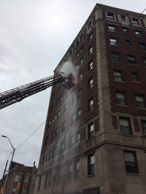 6th Story apartment fire in Detroit