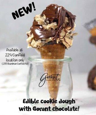 Now offering edible cookie dough with Gorant chocolate!