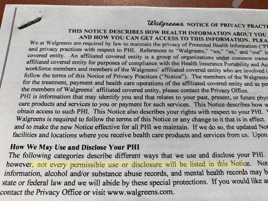 Ask your pharmacist to request WG restrict use of your private data. They WILL say NO: you've unknowingly been for all these years.