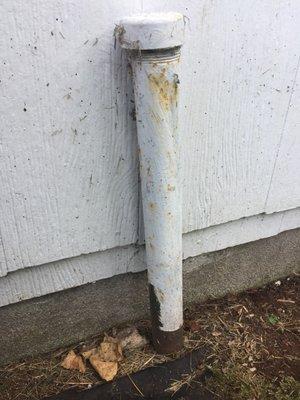 Vent Pipe found during an Oil Tank Sweep in NJ