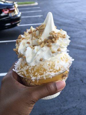 Pina Colada Sundae with peanuts