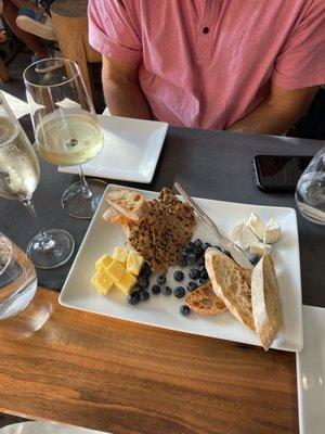 Local cheese plate - delicious cheeses and the seeded flat bread was outstanding