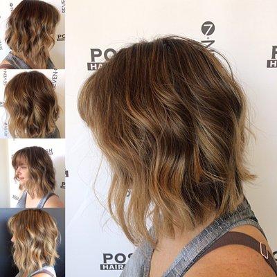 Fabulous Balayage, Shadow Root and a textured Lob cut