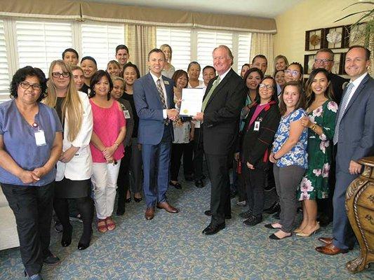 Mayor Posey presented Nathan Beck and his staff with a Commendation for being a 5-Star Nursing Recipient!