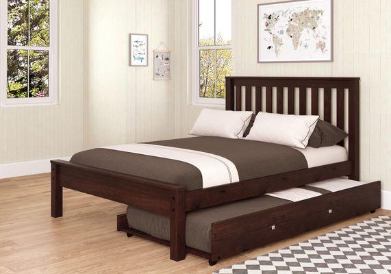 Mission style bed with trundle option.