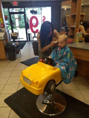 $9 haircuts for all! They were even good with kids. The other woman in the shop was a great grandma, so they can do it all.