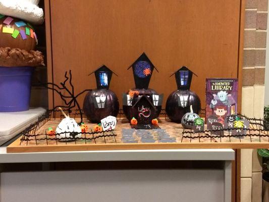 Pumpkin contest in lobby for Halloween!