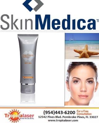 SkinMedica now available at Tropicalaser Pines 954-443-6200. Don't leave your house with sunblock! Daily physical defense