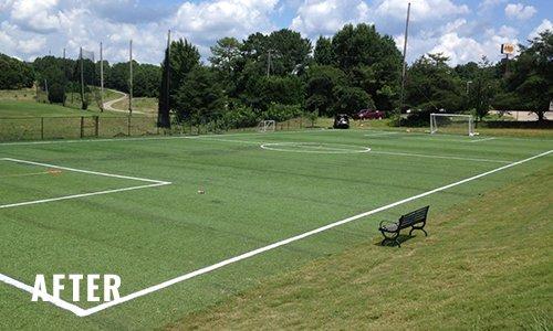 Football field after Artificial Grass Distributors