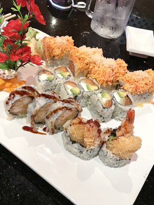 Philadelphia Roll, Shrimp Tempura, Dynamite Roll