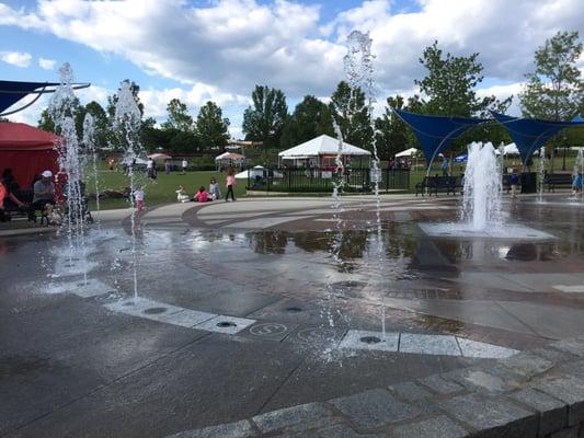 Cool fountain at the center of the park