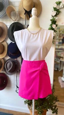 Magenta skort paired with our bold shoulder tank!