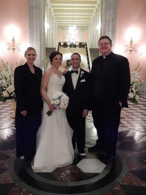 In the Rotunda of the Ohio Statehouse - tag-teaming with Father Joshua Wagner