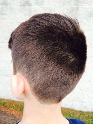 Fade or faux hawk on 11- year old boy