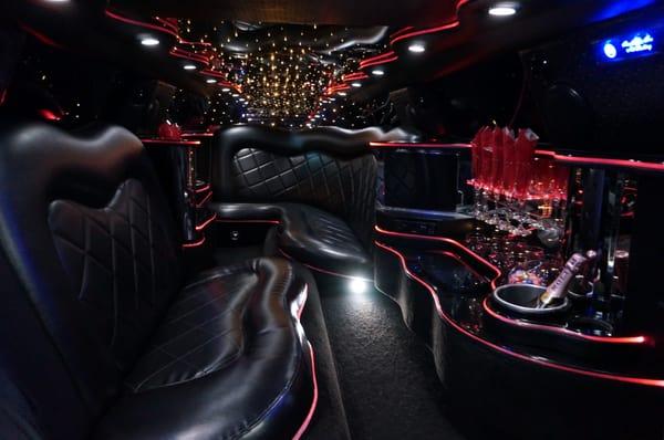 Interior 10 passenger limousine