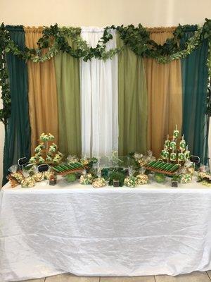 Dessert table with backdrop