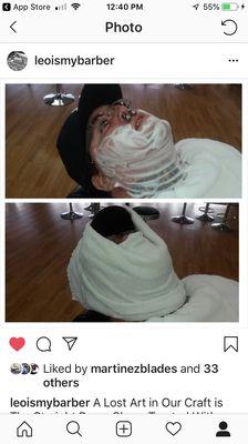 Facial Shave Treated with Hot Steamed Towels