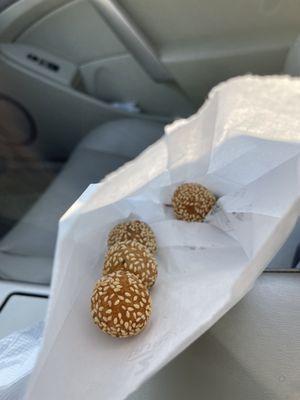 $1 for 4 small sesame balls