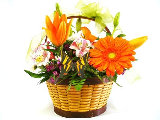 summer gerbera daisy basket