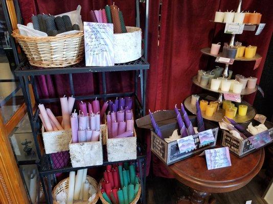 Handmade Beeswax candles, votives, magick candles